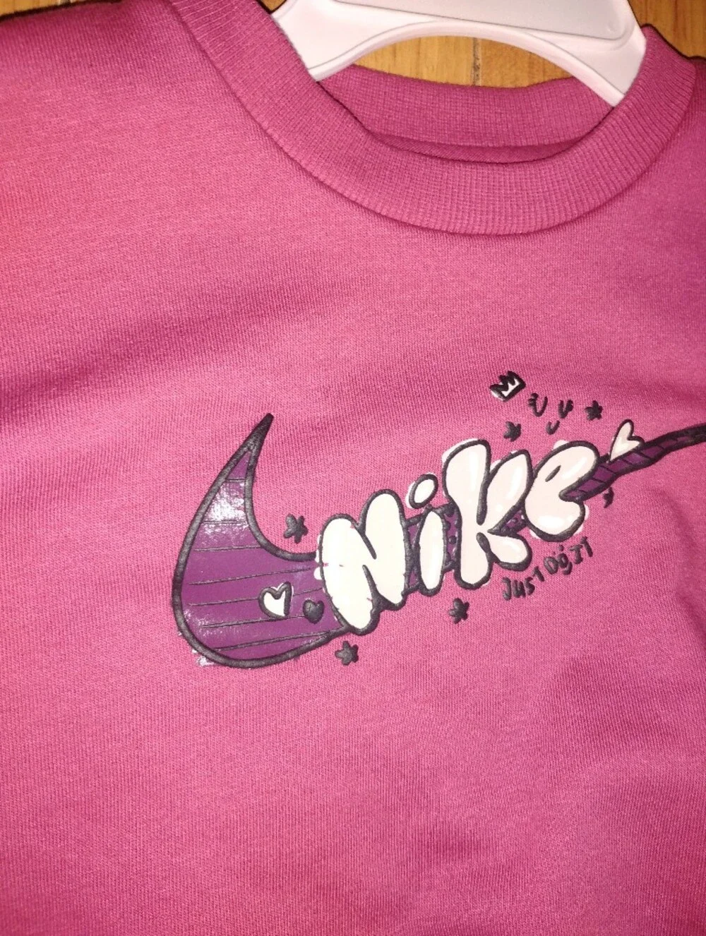 Nike Lightweight Burgundy/Pink Kids Crewneck Sweatshirt and Joggers Set - Picture 2 of 7